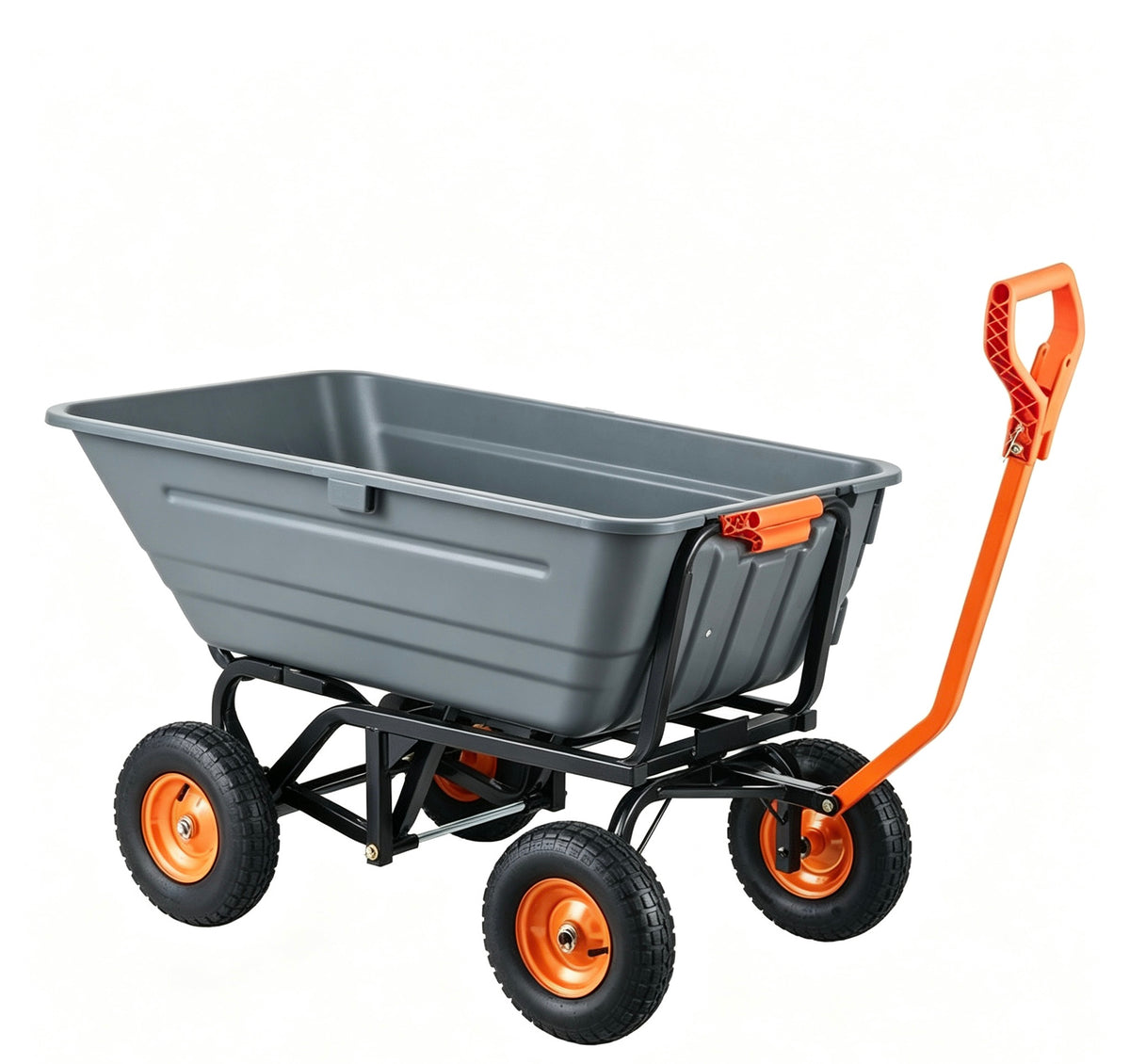 Heavy Duty Garden Dump Cart, 2 in 1 Pull & Tow Handle, 13 Inch All Terrain Wheels, 1500 LB Load Capacity | Fall Special Sale