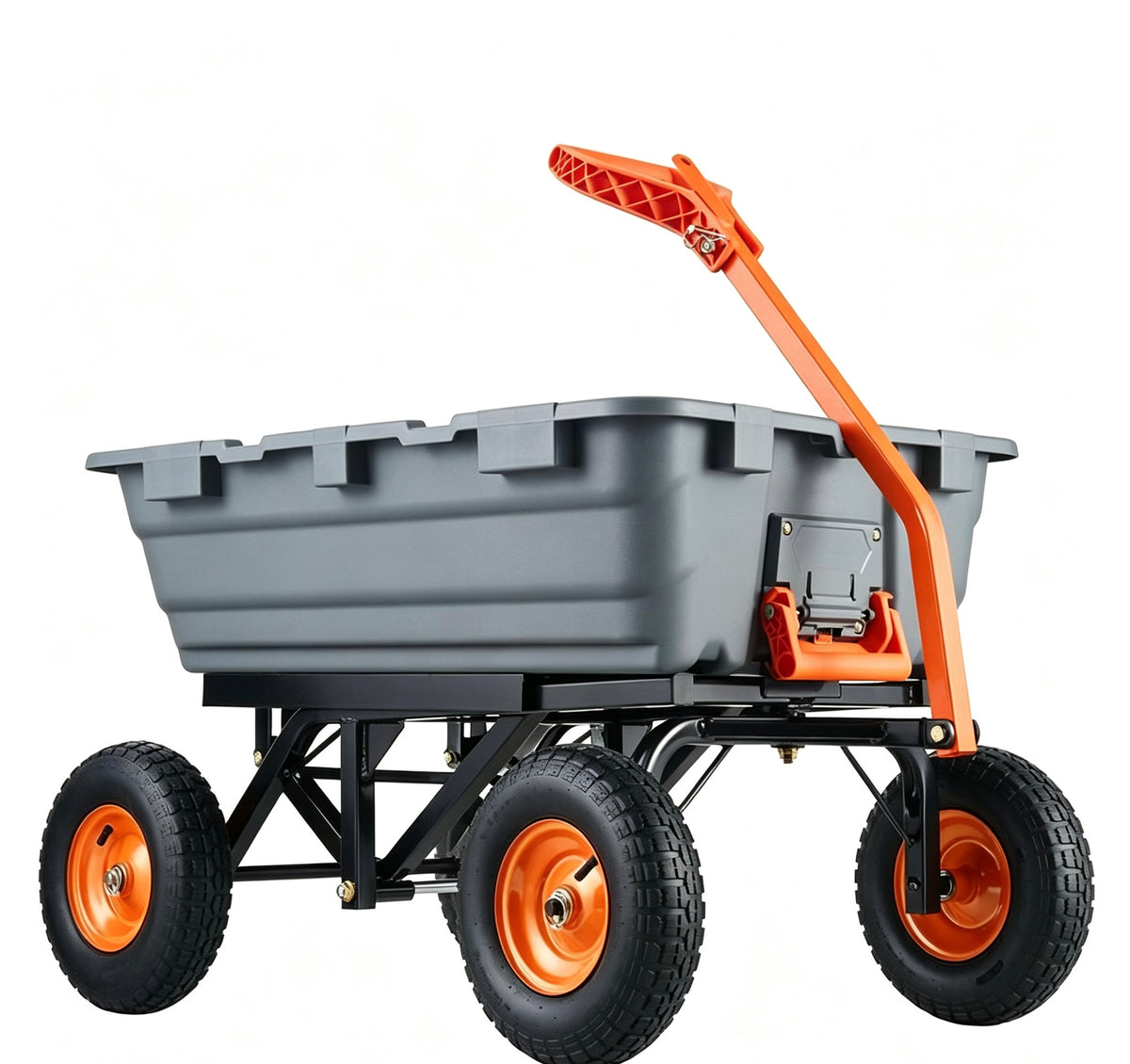 Heavy Duty Garden Dump Cart, 2 in 1 Pull & Tow Handle, 13 Inch All Terrain Wheels, 1500 LB Load Capacity | Fall Special Sale