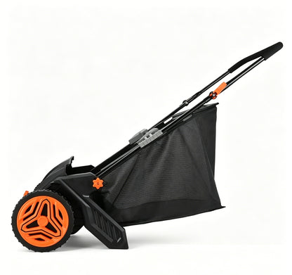 Autumn Sale | 21" Push Lawn Sweeper Leaf Collector, 3.5 Cu Ft Mesh Bag, Height Adjustable for Yard Leaf & Grass Cleanup